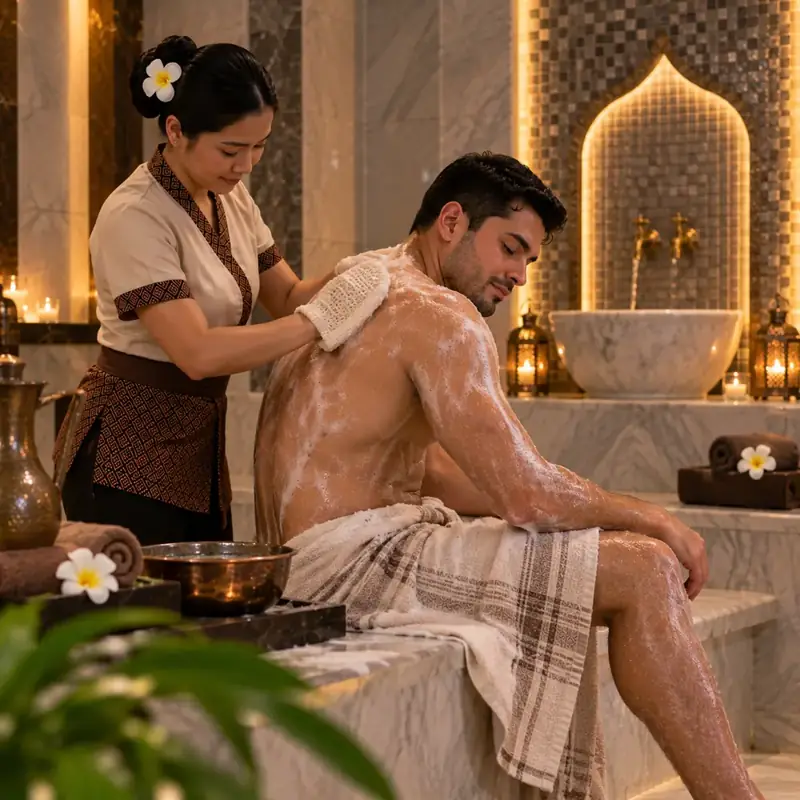Moroccan bath scrub at Fiona Spa JVC